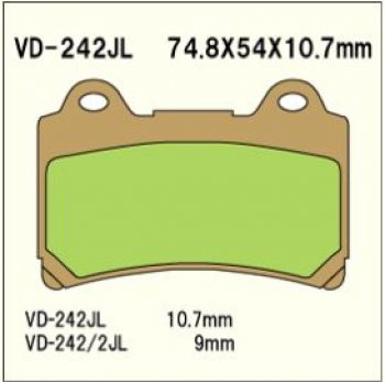 1 969 р. Тормозные колодки Vesrah VD 2422JL	  пм-00005078  с доставкой в г. Керчь. Увеличить фотографию 1