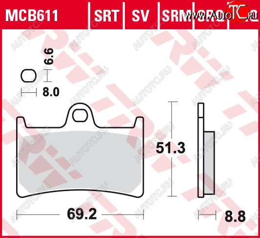 3 889 р. Тормозные колодки TRW MCB611SV  mcb611sv  с доставкой в г. Керчь