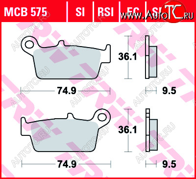 1 899 р. Тормозные колодки TRW MCB575EC  mcb575ec  с доставкой в г. Керчь