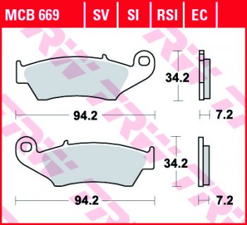 Тормозные колодки TRW MCB669SI  mcb669si