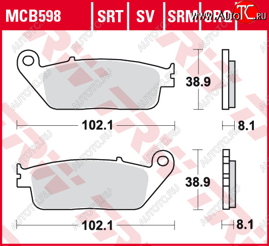 3 889 р. Тормозные колодки TRW MCB598SV  mcb598sv  с доставкой в г. Керчь