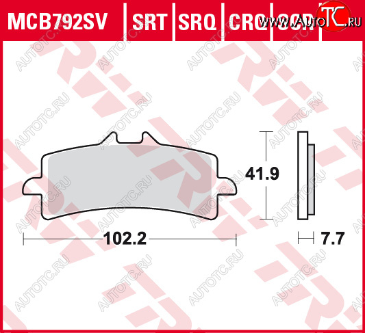 4 479 р. Тормозные колодки TRW MCB792SV  mcb792sv  с доставкой в г. Керчь