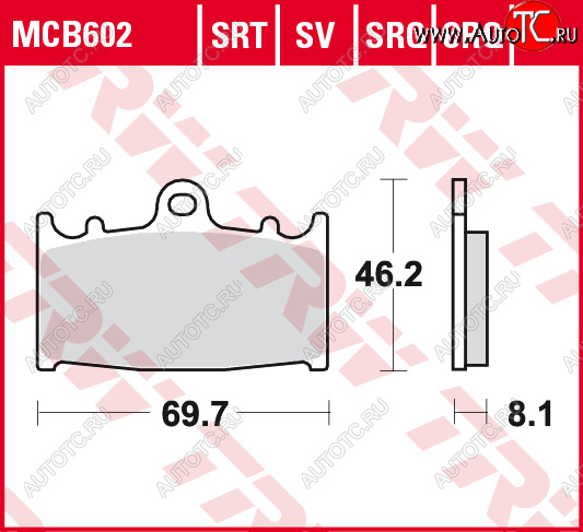 3 889 р. Тормозные колодки TRW MCB602SV  mcb602sv  с доставкой в г. Керчь