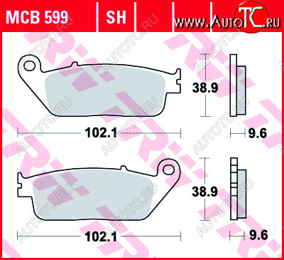 3 469 р. Тормозные колодки TRW MCB599  mcb599  с доставкой в г. Керчь