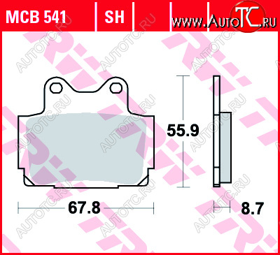 3 199 р. Тормозные колодки TRW MCB541  mcb541  с доставкой в г. Керчь