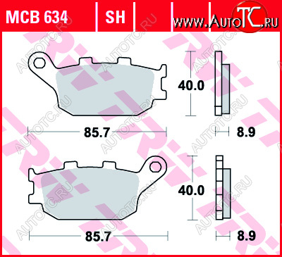 3 879 р. Тормозные колодки TRW MCB634SH  mcb634sh  с доставкой в г. Керчь