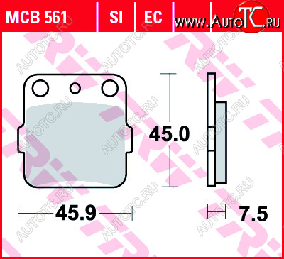 3 109 р. Тормозные колодки TRW MCB561SI  mcb561si  с доставкой в г. Керчь