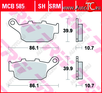 3 889 р. Тормозные колодки TRW MCB585SH  mcb585sh  с доставкой в г. Керчь