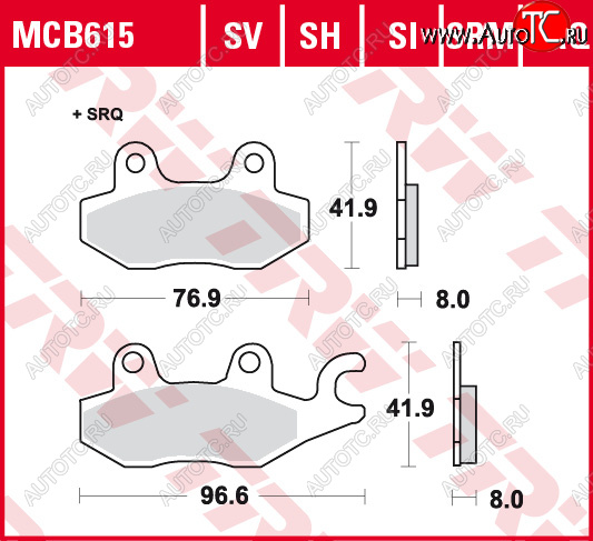 3 889 р. Тормозные колодки TRW MCB615SV  mcb615sv  с доставкой в г. Керчь