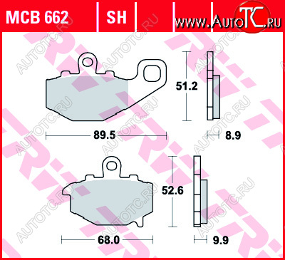 3 199 р. Тормозные колодки TRW MCB662  mcb662  с доставкой в г. Керчь