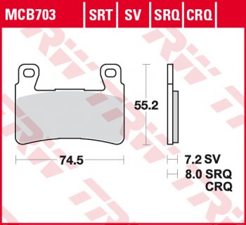 3 889 р. Тормозные колодки TRW MCB703SV  mcb703sv  с доставкой в г. Керчь. Увеличить фотографию 1