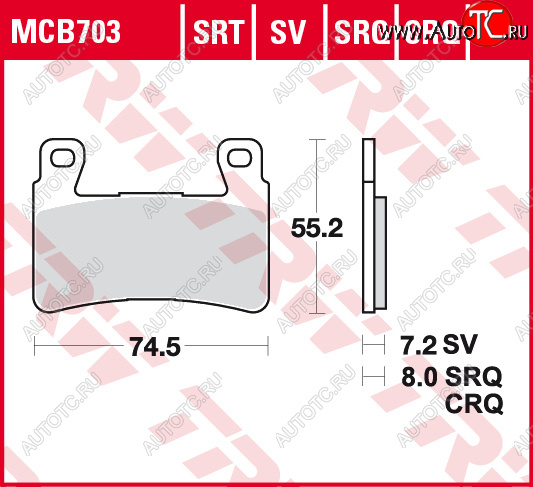 3 889 р. Тормозные колодки TRW MCB703SV  mcb703sv  с доставкой в г. Керчь