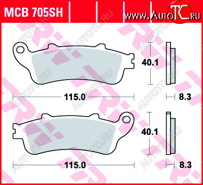 5 449 р. Тормозные колодки TRW MCB705SH  mcb705sh  с доставкой в г. Керчь