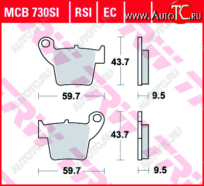 3 009 р. Тормозные колодки TRW MCB730SI  mcb730si  с доставкой в г. Керчь