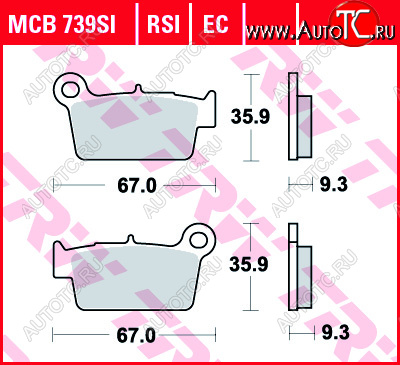 3 109 р. Тормозные колодки TRW MCB739RSI  mcb739rsi  с доставкой в г. Керчь