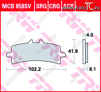 4 479 р. Тормозные колодки TRW MCB858SV  mcb858sv  с доставкой в г. Керчь