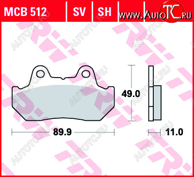 3 199 р. Тормозные колодки TRW MCB512  mcb512  с доставкой в г. Керчь
