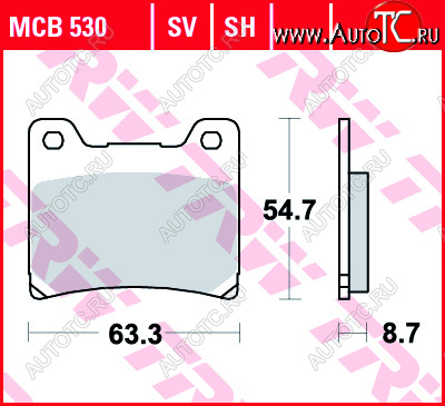3 309 р. Тормозные колодки TRW MCB530  mcb530  с доставкой в г. Керчь