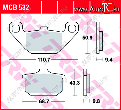 3 309 р. Тормозные колодки TRW MCB532  mcb532  с доставкой в г. Керчь