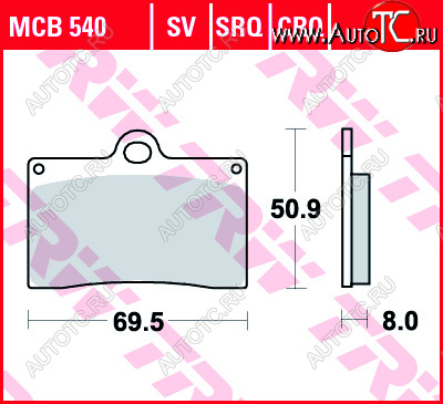 3 889 р. Тормозные колодки TRW MCB540SV  mcb540sv  с доставкой в г. Керчь