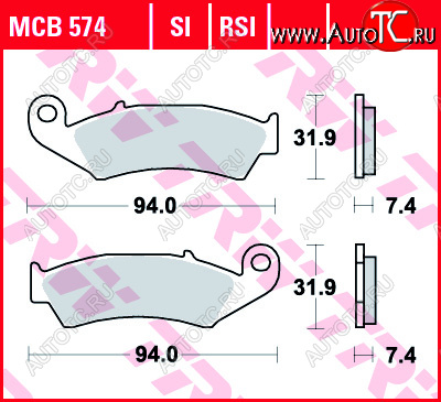 3 019 р. Тормозные колодки TRW MCB574SI  mcb574si  с доставкой в г. Керчь