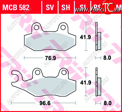2 919 р. Тормозные колодки TRW MCB582SRM  mcb582srm  с доставкой в г. Керчь