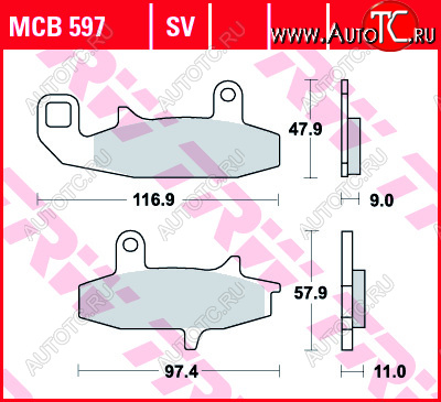 3 889 р. Тормозные колодки TRW MCB597SV  mcb597sv  с доставкой в г. Керчь