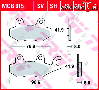1 899 р. Тормозные колодки TRW MCB615EC  mcb615ec  с доставкой в г. Керчь