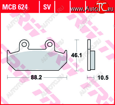 3 309 р. Тормозные колодки TRW MCB624  mcb624  с доставкой в г. Керчь