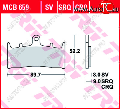 4 299 р. Тормозные колодки TRW MCB659  mcb659  с доставкой в г. Керчь