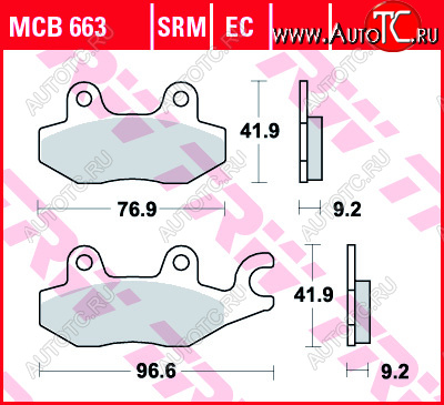 2 499 р. Тормозные колодки TRW MCB663  mcb663  с доставкой в г. Керчь