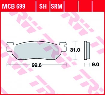 3 889 р. Тормозные колодки TRW MCB699SH  mcb699sh  с доставкой в г. Керчь. Увеличить фотографию 1