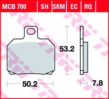 3 879 р. Тормозные колодки TRW MCB700SH  mcb700sh  с доставкой в г. Керчь. Увеличить фотографию 1