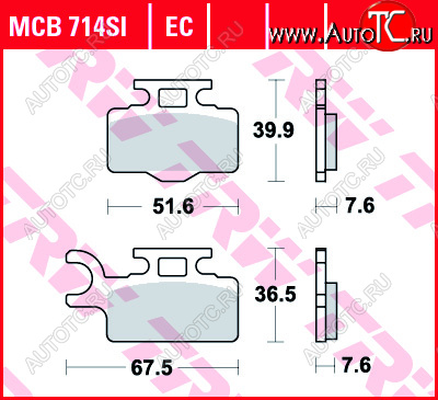 3 109 р. Тормозные колодки TRW MCB714SI  mcb714si  с доставкой в г. Керчь