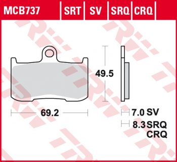 4 479 р. Тормозные колодки TRW MCB737SRT  mcb737srt  с доставкой в г. Керчь. Увеличить фотографию 1