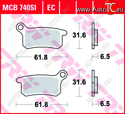 3 009 р. Тормозные колодки TRW MCB740SI  mcb740si  с доставкой в г. Керчь