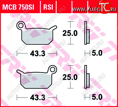 2 959 р. Тормозные колодки TRW MCB750SI  mcb750si  с доставкой в г. Керчь