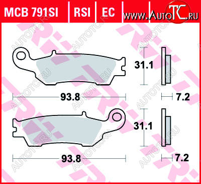3 199 р. Тормозные колодки TRW MCB791RSI  mcb791rsi  с доставкой в г. Керчь