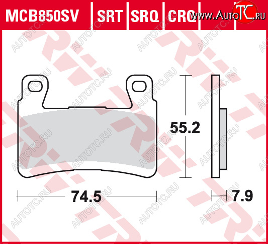 3 889 р. Тормозные колодки TRW MCB850SV  mcb850sv  с доставкой в г. Керчь