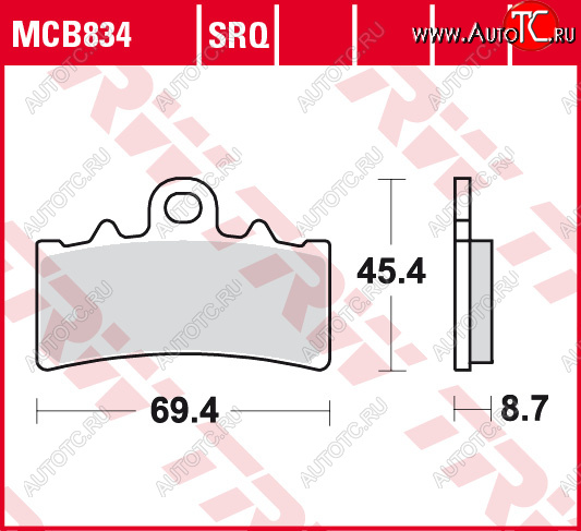 3 889 р. Тормозные колодки TRW MCB834SV  mcb834sv  с доставкой в г. Керчь