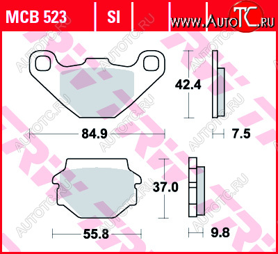 2 919 р. Тормозные колодки TRW MCB523SI  mcb523si  с доставкой в г. Керчь