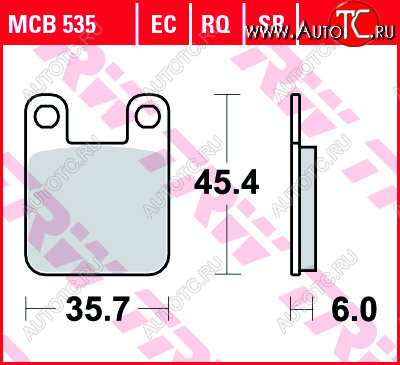 1 939 р. Тормозные колодки TRW MCB535  mcb535  с доставкой в г. Керчь