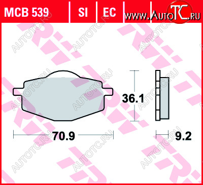 2 919 р. Тормозные колодки TRW MCB539  mcb539  с доставкой в г. Керчь