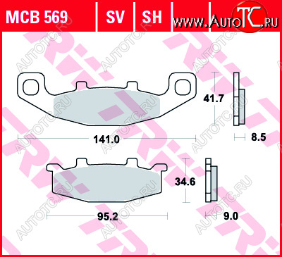 3 879 р. Тормозные колодки TRW MCB569SH  mcb569sh  с доставкой в г. Керчь