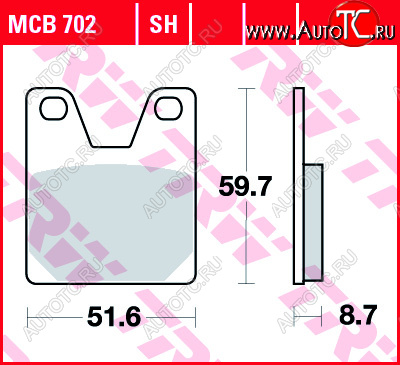 3 889 р. Тормозные колодки TRW MCB702SH  mcb702sh  с доставкой в г. Керчь