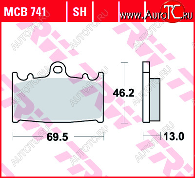 3 999 р. Тормозные колодки TRW MCB741SH  mcb741sh  с доставкой в г. Керчь