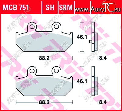 2 899 р. Тормозные колодки TRW MCB751SRM  mcb751srm  с доставкой в г. Керчь