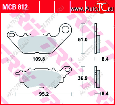 3 469 р. Тормозные колодки TRW MCB812  mcb812  с доставкой в г. Керчь