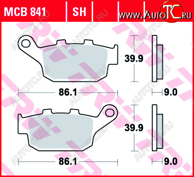 3 469 р. Тормозные колодки TRW MCB841  mcb841  с доставкой в г. Керчь