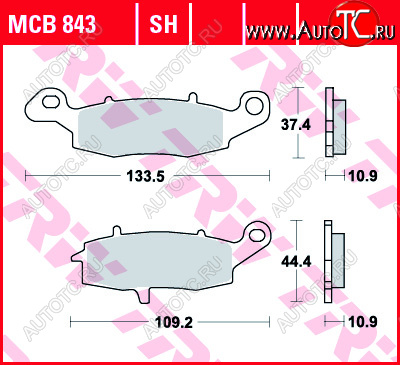 3 309 р. Тормозные колодки TRW MCB843  mcb843  с доставкой в г. Керчь